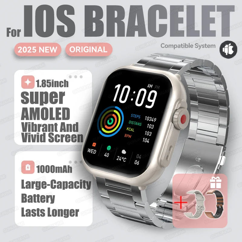 2025 New 1000mAh Battery Smart Watch For Men Women Bluetooth Call Heart Rate Monitor Watches IP68 Waterproof Sports Smartwatches - Sun Studio