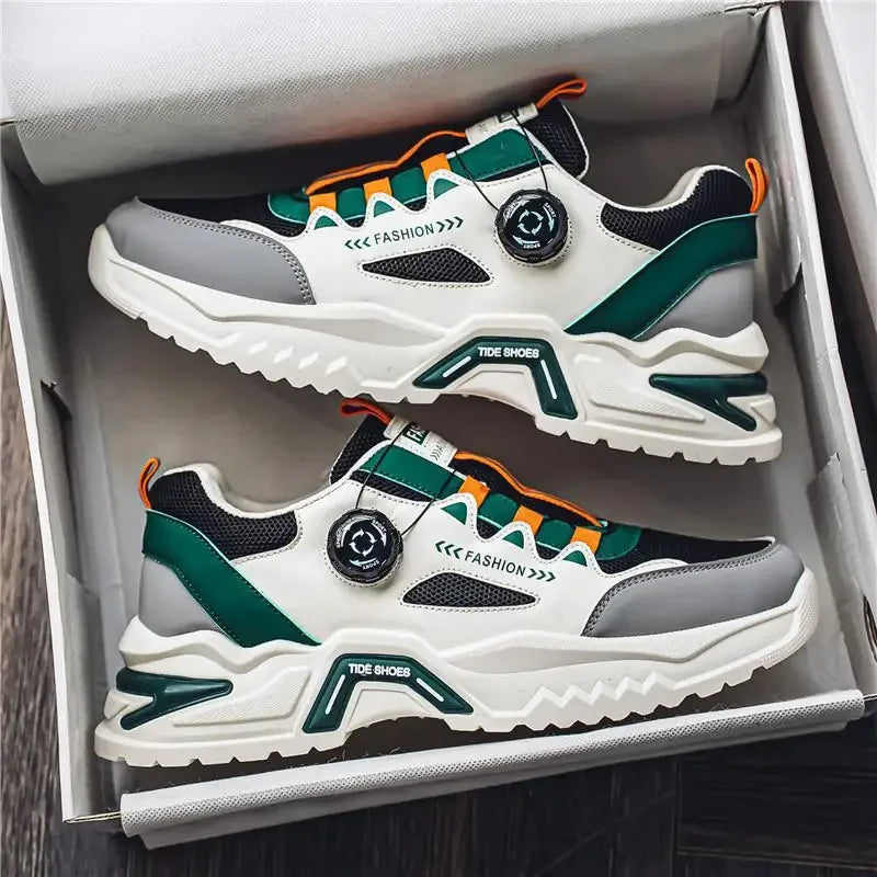 Men's Sneakers Outdoor Running Shoes Korean Rotating Buckle Male Casual Shoes Soft Sole Tennis Shoes Luxury Platform Men Shoe - Sun Studio