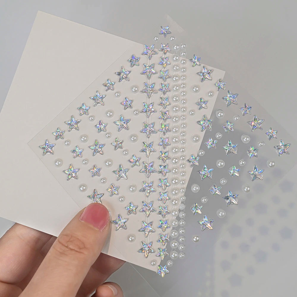 1 Stück Gesicht Diamant-Gem-Sticker, 5D, bunte Strass-Tattoo-Aufkleber, für Festival, Nagel, Körper-Make-up, Bling-Schmuck, DIY Gesichtssticker
