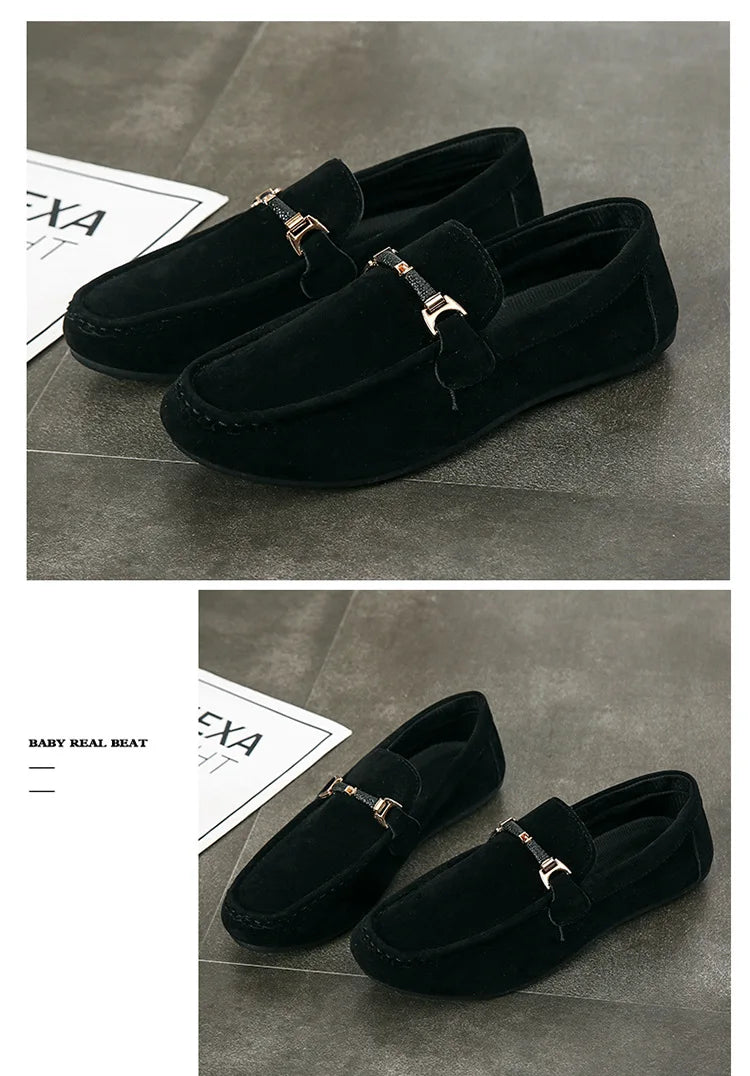 Summer New Trendy Men's Shoes High Quality Soft Loafers Moccasins  Suede Casual Flats Outdoor Light Walking Men's Shoe Zapatos - Sun Studio
