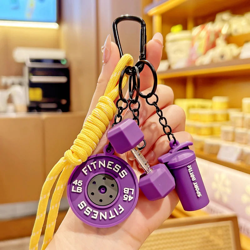 Fitness Keychain,Colorful Gym Bag Charm for Fitness Lovers, Motivational Fitness Gym Key ring,Workout Keychain Gifts - Sun Studio