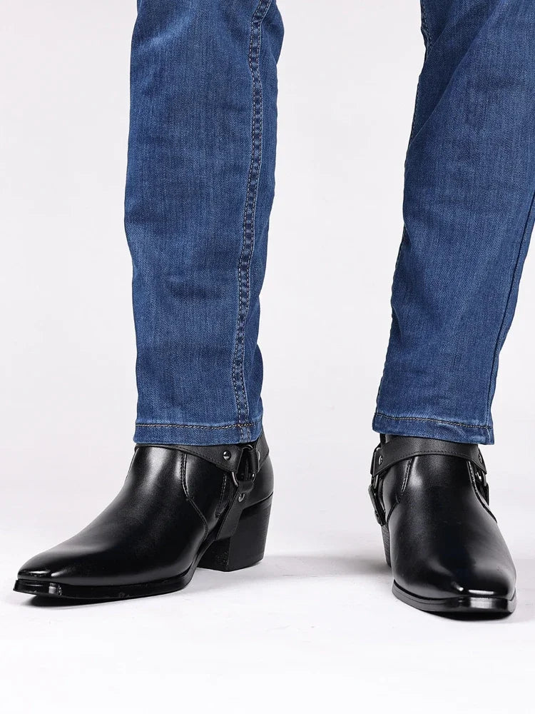 Men's Boots Fashion Designer Chelsea Boots Luxury High Quality Men Cowboy Boots Black Brown Zip Wedding Office Dress Shoes Male - Sun Studio