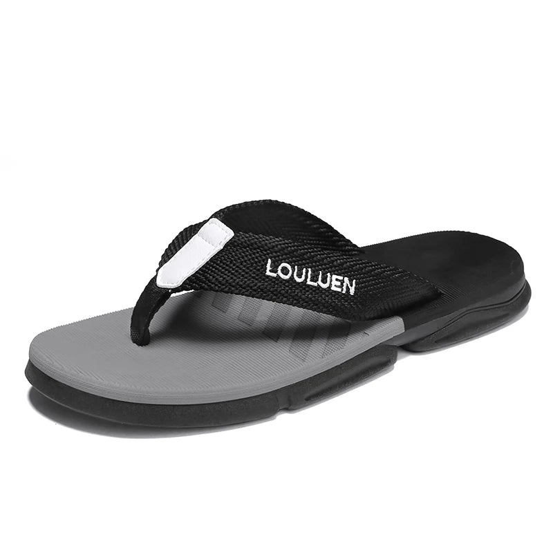 [Color blocked flip flops] Comfortable color blocked flip flops - Men's non slip casual rubber bottom EVA flip flops, suitable f - Sun Studio