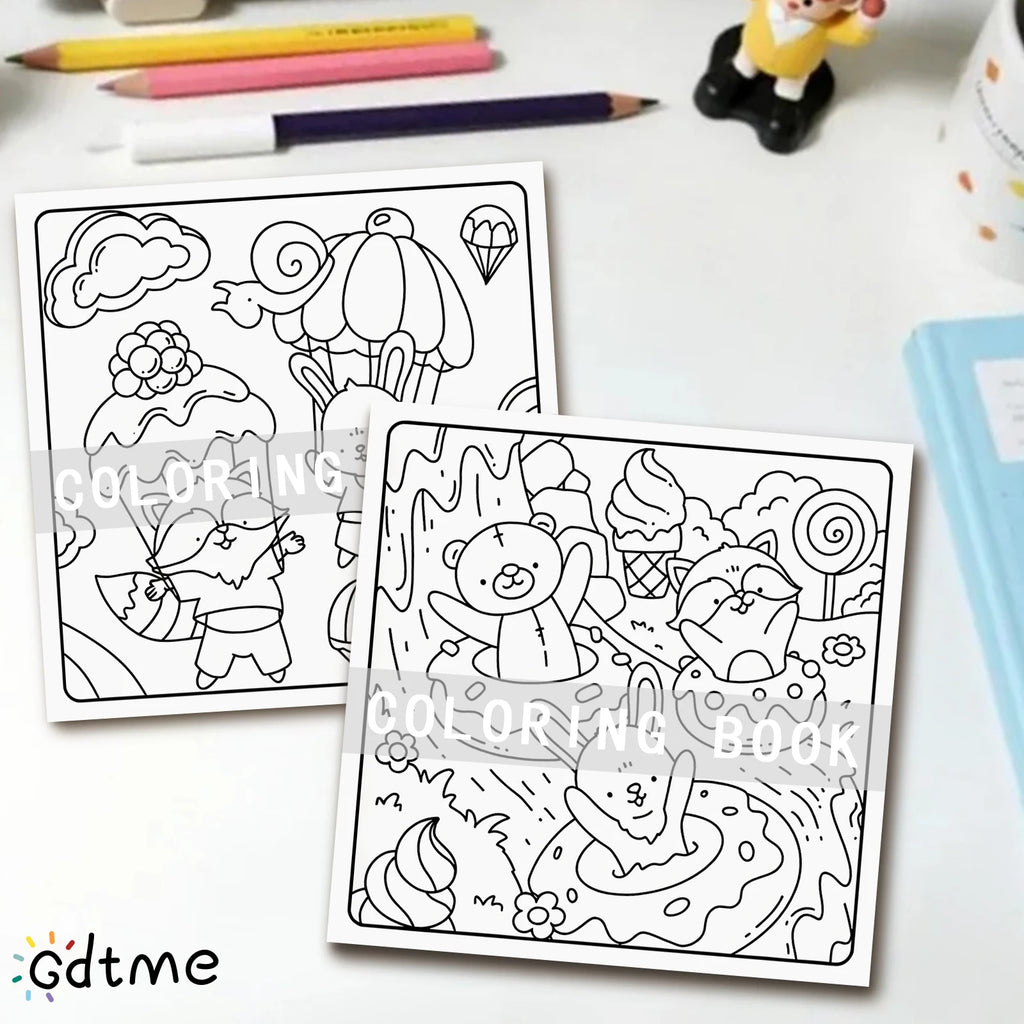 COZY DELIGHTS Cute & Comfy Coloring Book for Adults Cute Drawing Book Perfect Gift for Party and Birthday - Sun Studio