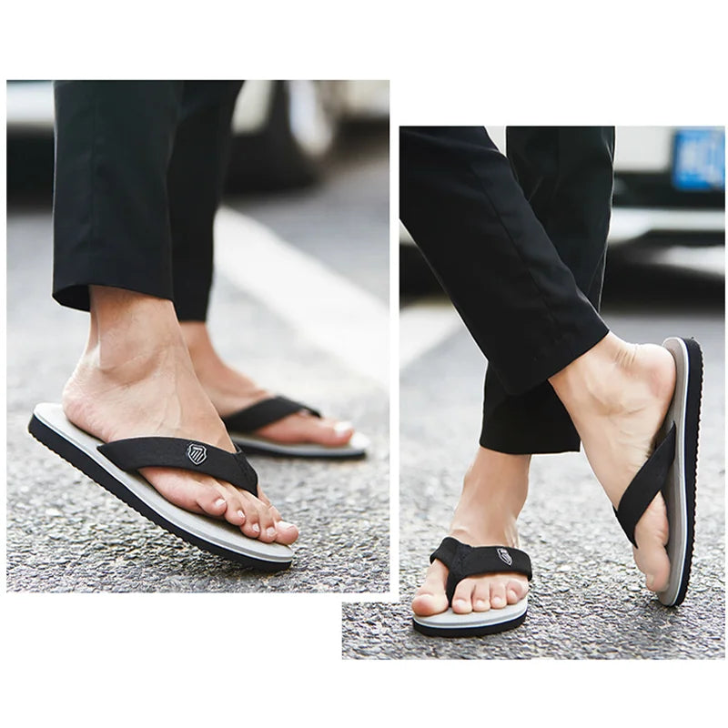 Summer Slippers Men Flip Flops Beach Sandals Non-Slip Casual Flat Shoes 2023 Slippers Indoor House Shoes For Men Outdoor Slides - Sun Studio