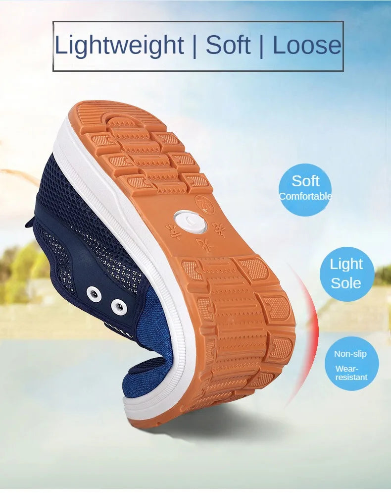 Men's  summer breathable mesh shoes, Oxford outsole, durable and non slip walking shoes, casual men's board shoes, work sandals - Sun Studio