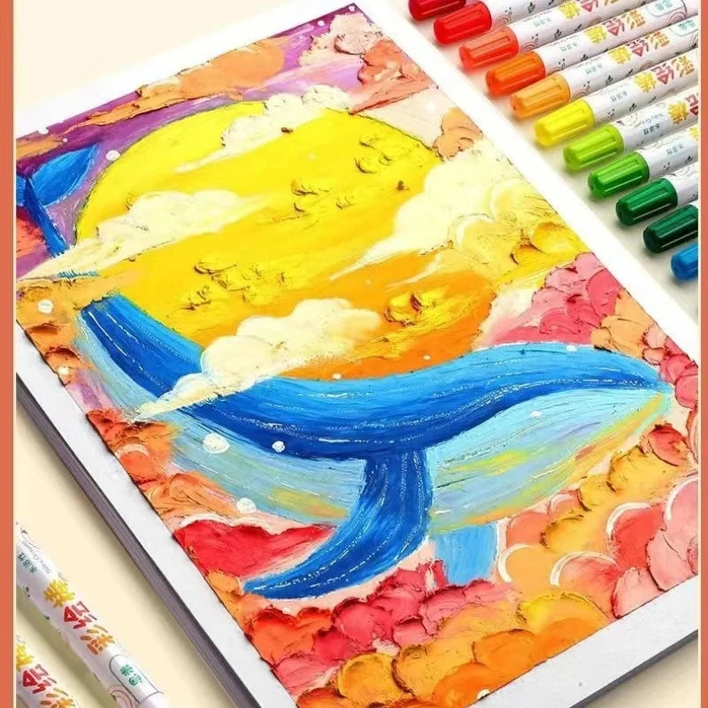 24/36/48 PCS Crayon Oil Pencils - Non-staining Hands, Washable, Safe Professional Art Supplies, Ideal Gift for Festivals - Sun Studio