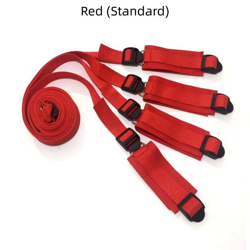 Bed Bondage Restraint Kit Adjustable Soft Wrist & Ankle Cuffs Couples Handcuffs Adult SM Game Lover Intimate Play Bedroom Kit - Sun Studio