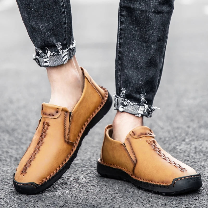 100% Rindsleder Neue große Herren Stiefel Modische Freizeit dicksohlige atmungsaktive Herrenschuhe Outdoor Sport Chelsea Stiefel