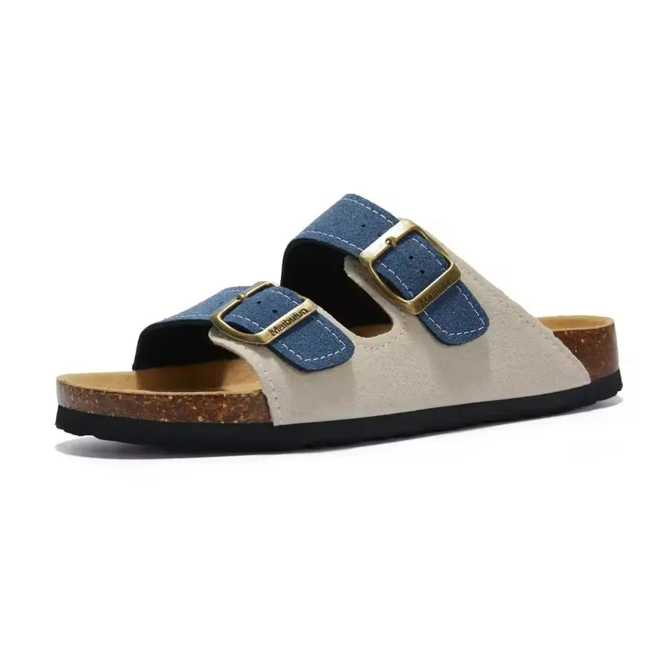 Sommer Kunstwildleder Leder Kork Hausschuhe Flip-Flops Frauen Männer Unisex Retro Tragen Müller Hausschuhe Mode Freizeit Strand Sandalen