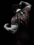 GYM T-shirt Men's Dark Gothic Print Muscle Tee  High Elasticity And Quick Drying Exercise For Bodybuilding Training 2026 Summer - Sun Studio