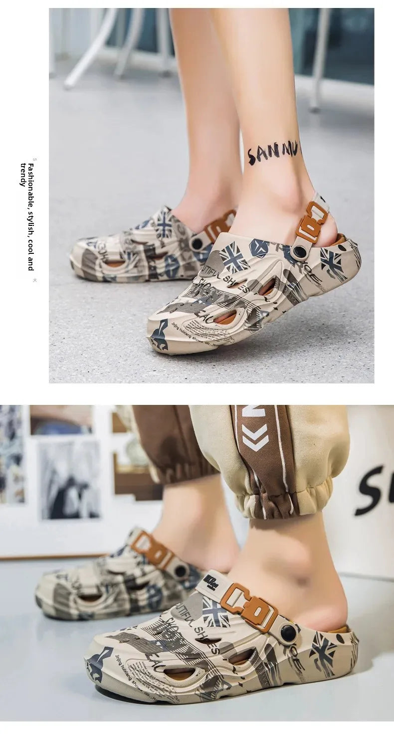 Men's Summer Outdoor Sporty Thick-Heeled Sandals Big Size 46 Head-To-Toe Dual-Purpose Beach Shoes Comfortable Wearing Experience - Sun Studio
