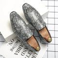 New British Style Fashion Trends Printed Leather Loafers Men Breathable Casual Shoes Men Slip-on Dating Driving Party Men Shoes - Sun Studio