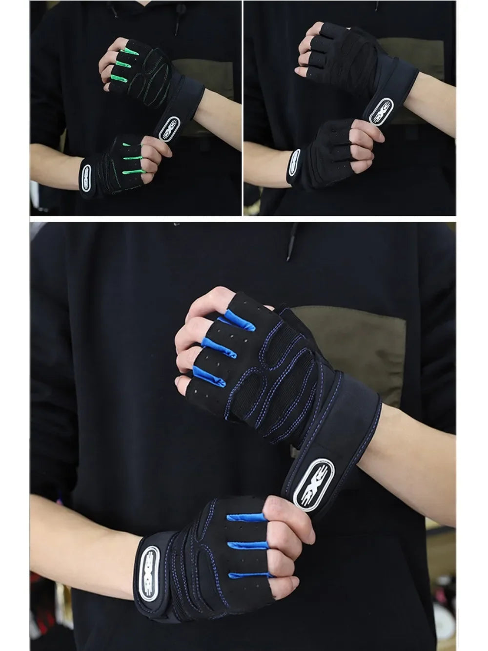 Gym Gloves for Men Women Fitness Weight Lifting Wristband Gloves Body Building Training Sports Exercise Cycling Glove Shockproof - Sun Studio