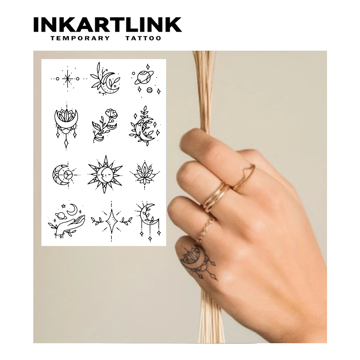 Henna Finger Tattoo (9) Temporary Tattoo,Lasts To 15 Days New Technology Magic Waterproof Semi Permanent Sticker. - Sun Studio