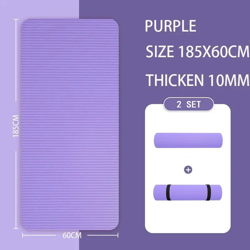 Thickened Anti Slip Yoga Mat Foam Mat Exercise Fitness Pilates Gymnastics Equipment Exercise Mat, Suitable for Yoga, Pilates - Sun Studio