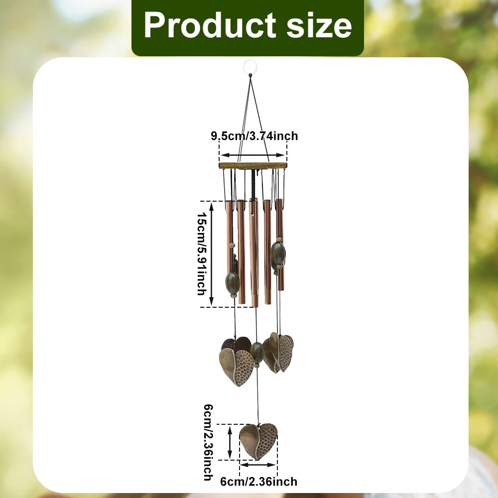 DIY Wind Chime Ornaments Craft and Gifts Kid Birthday Gifts Home Decor Red Copper Craft Wind Chime Outdoor Copper Temple Bells - Sun Studio