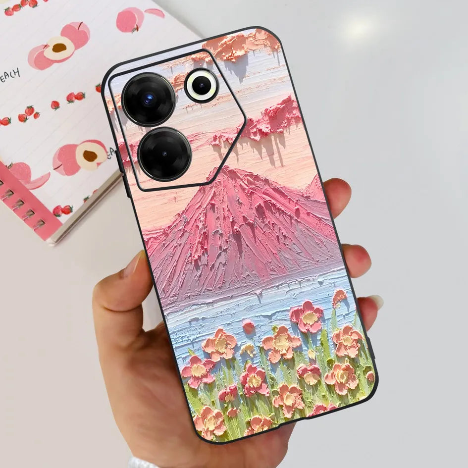 For Tecno Camon 20 Pro 5G Case 2023 Cute Love Heart Football Slim Cover Soft Silicone Funda For Tecno Camon20 Pro 5G CK8n Bumper