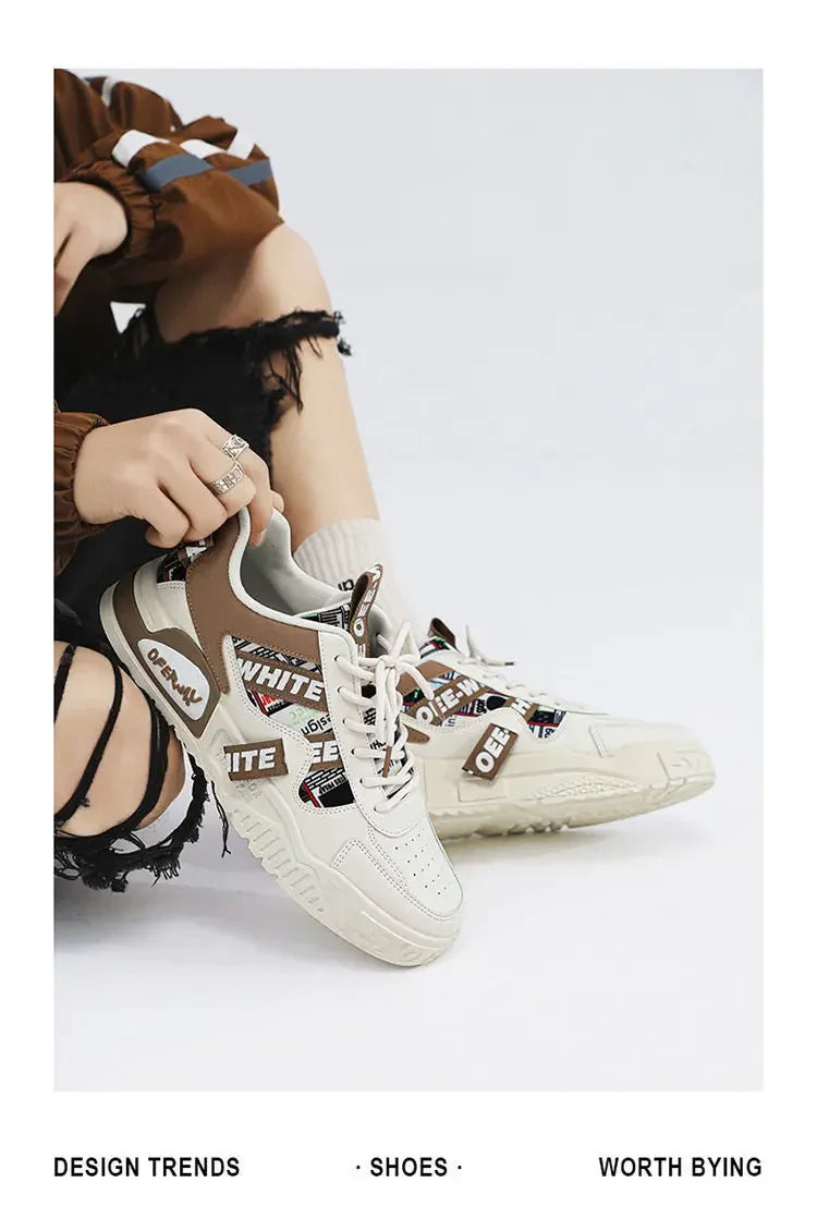 Casual Fashion Leather Sneakers New Skateboard Mens Shoes Outdoor Running Sports shoes Hiking Tennis Platform Luxury footwear - Sun Studio