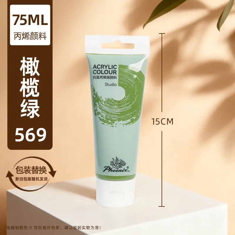 75ml Acrylfarbe Ungiftig Nicht verblassend, reiche Pigmente für Maler, Erwachsene für Leinwand Holz Ton Stoff Keramik Bastelbedarf