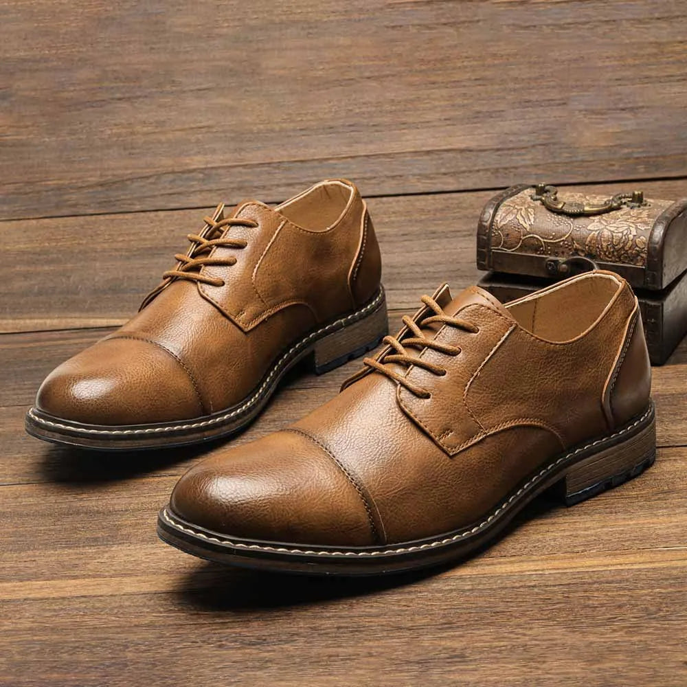 Business Herren Lederschuhe Europäisch Amerikanisch Lässige Herren Lederschuhe Retro Trend Herren Schuhe Große Größe Lederschuhe für Männer
