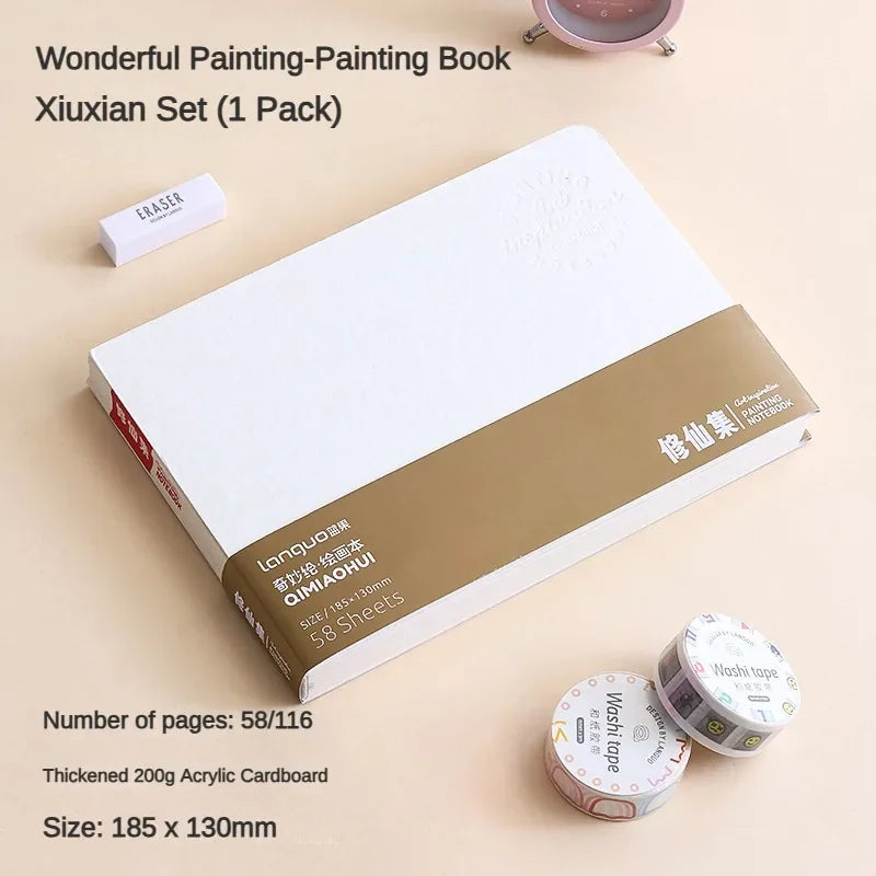 Mehrere Spezifikationen Aquarell Skizzenbuch 58 Blätter Verdickung 200g Zeichenheft für Zeichnen Malbuch Kunstbedarf