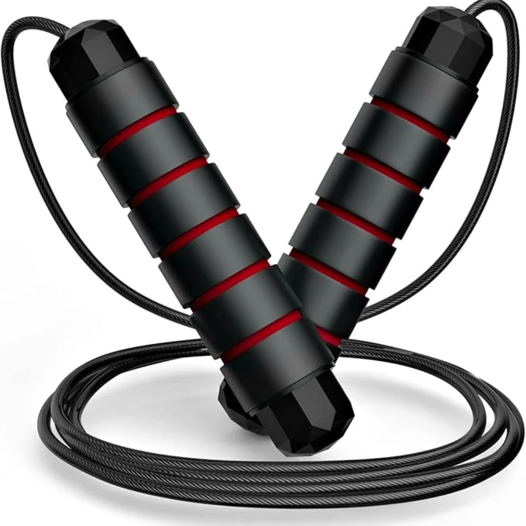 Jump Rope, Tangle-Free Rapid Speed Jumping Rope Cable with Ball Bearings for Women, Men, and Kids, Adjustable Steel Jump Rope - Sun Studio