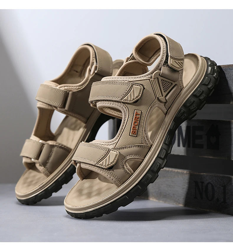 Sandals men summer fashion new style outdoor wear soft sole wear-resistant anti slip anti odor breathable dual-use beach sandals - Sun Studio