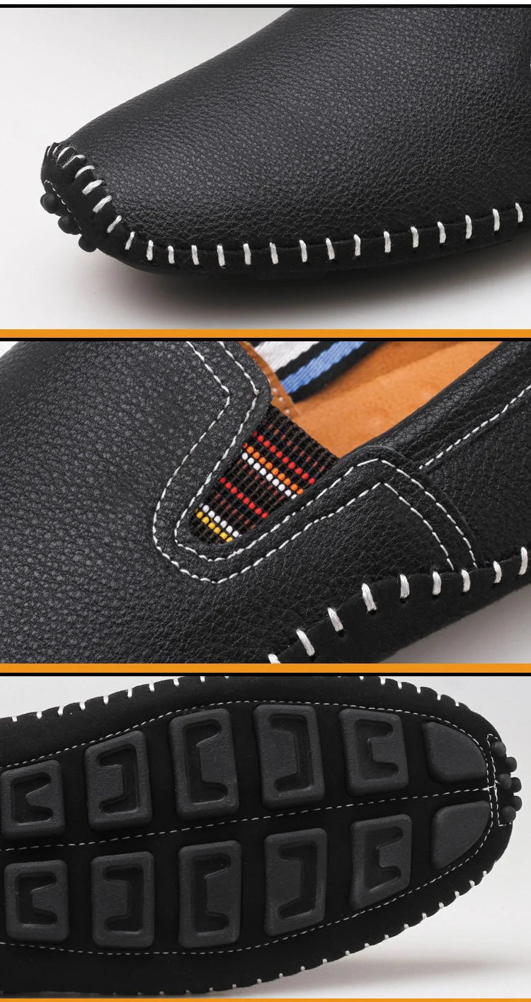 JINTOHO Große Größe Herren Echtes Leder Schuhe Slip-On Schwarze Schuhe Echtes Leder Mokassins Herren Schuhe Italienische Designer Schuhe