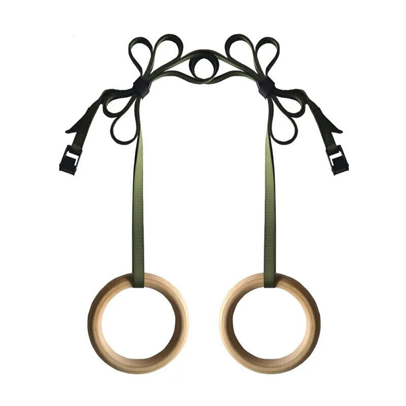 Birch Fitness Rings High Load-Bearing Adjustable Home Gymnastics Exercise Equipment Stamping Pull up Rings Wooden - Sun Studio
