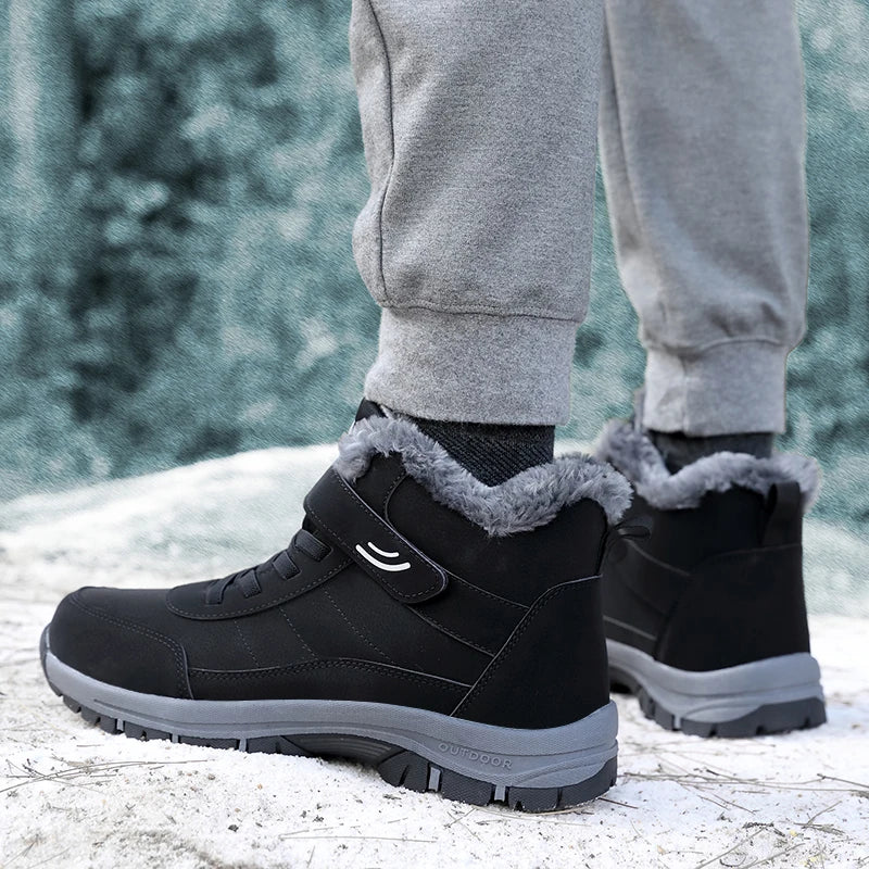 Men Boots Brand Climbing Shoes Men's Outdoor Sports Cotton Oes Winter Fce Lined High Top Thi Bot Climbing Casual Warm Boots - Sun Studio