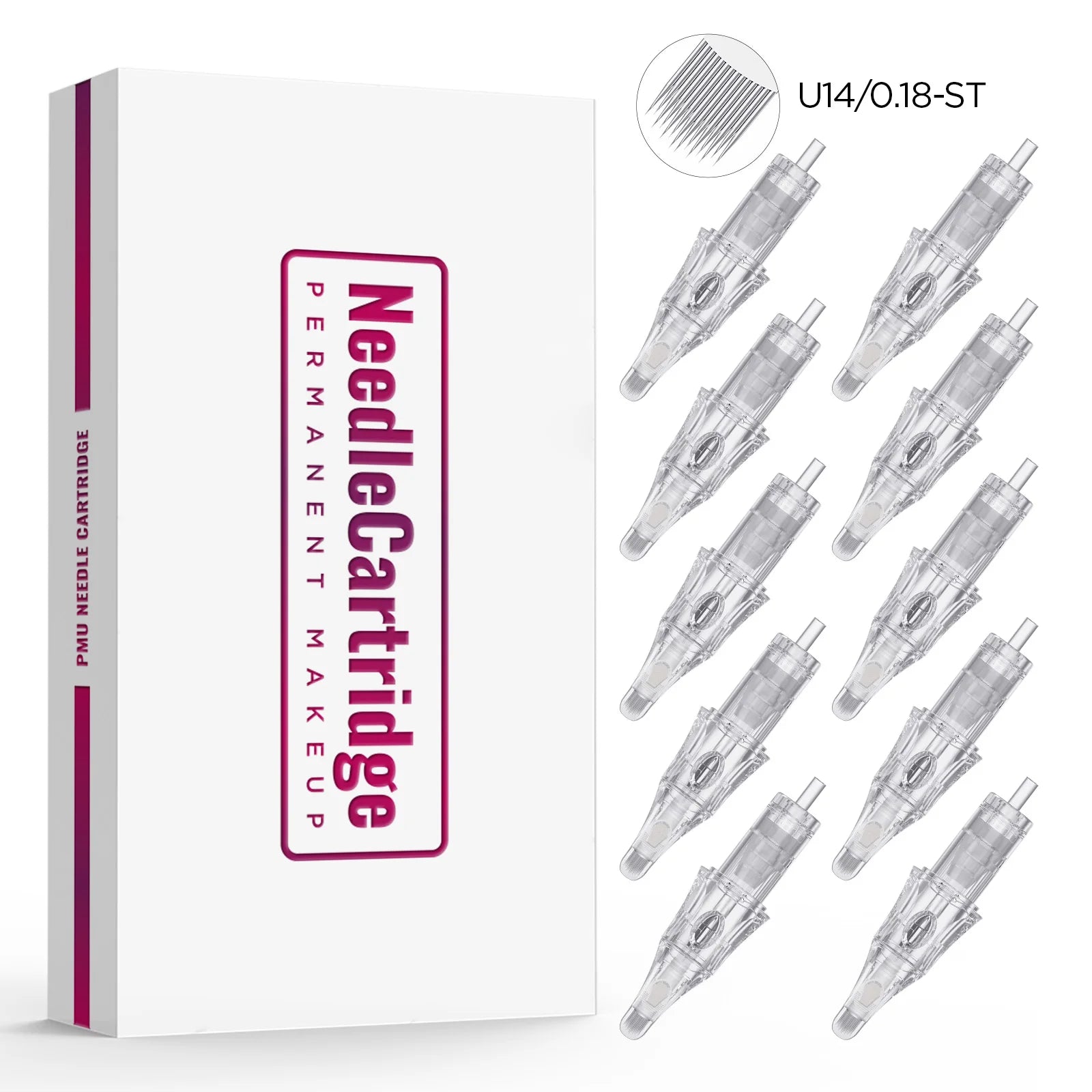 10Pcs U14/0.18-ST Built-in Sponge Half-wall Needle Universal Tattoo Cartridge Needles For Tattoo Machine For Eyebrow Lips Tattoo - Sun Studio