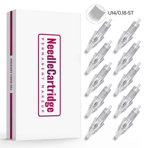 10Pcs U14/0.18-ST Built-in Sponge Half-wall Needle Universal Tattoo Cartridge Needles For Tattoo Machine For Eyebrow Lips Tattoo - Sun Studio