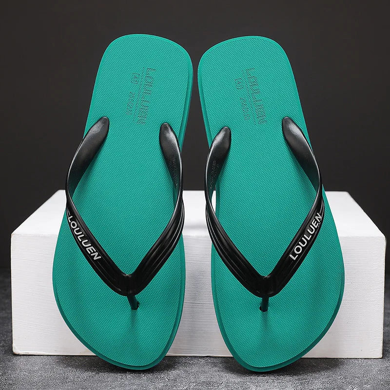 New men's flip flops with soft sole, comfortable, open toe flip flops for indoor and outdoor walks, summer beach flip flops for - Sun Studio