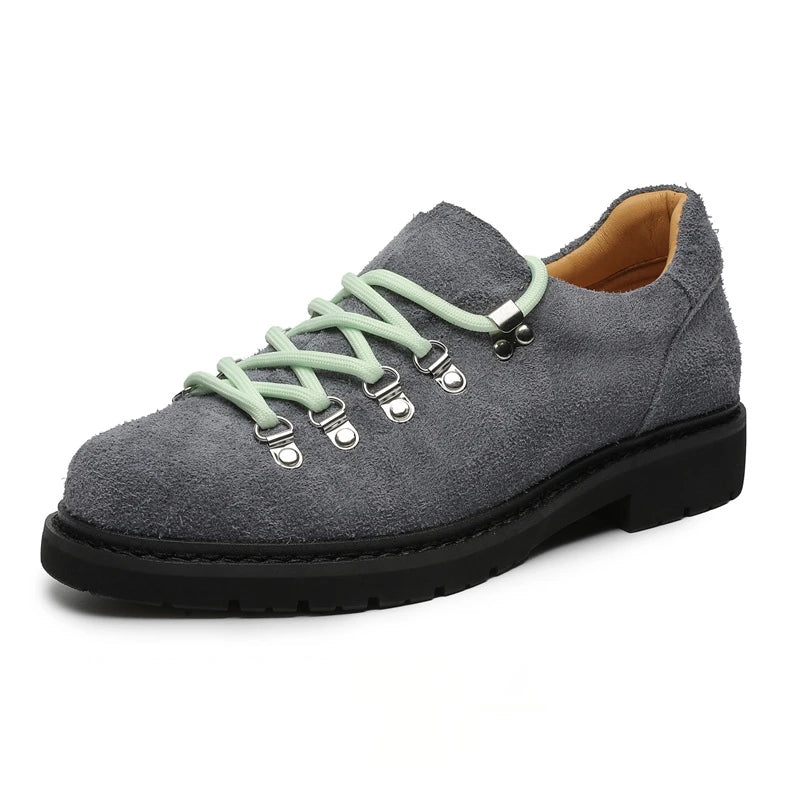 Fashion Mens Casual Leather Shoes Men Trendy Designer Style Derby Shoe Men's Lace-up Flats - Sun Studio