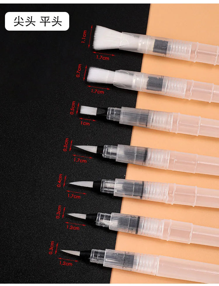 3/7pcs Watercolor Brush Set Soft Water Coloring Pen Paint Brushes For Beginner Art Drawing  Painting - Sun Studio