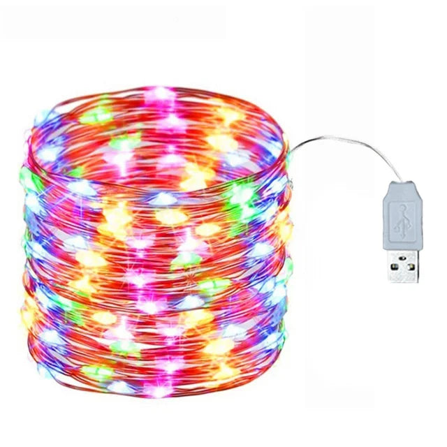 1-20M Led String Lights Copper Wire Starry Fairy Lights Battery Operated Lights for Bedroom Christmas Parties Wedding Decoration - Sun Studio