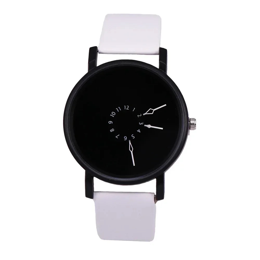 Couple Casual Quartz Watches Leather Band Strap Watch Analog Wrist Watch for Women Men Creative Digital Dial Clock Reloj Mujer - Sun Studio