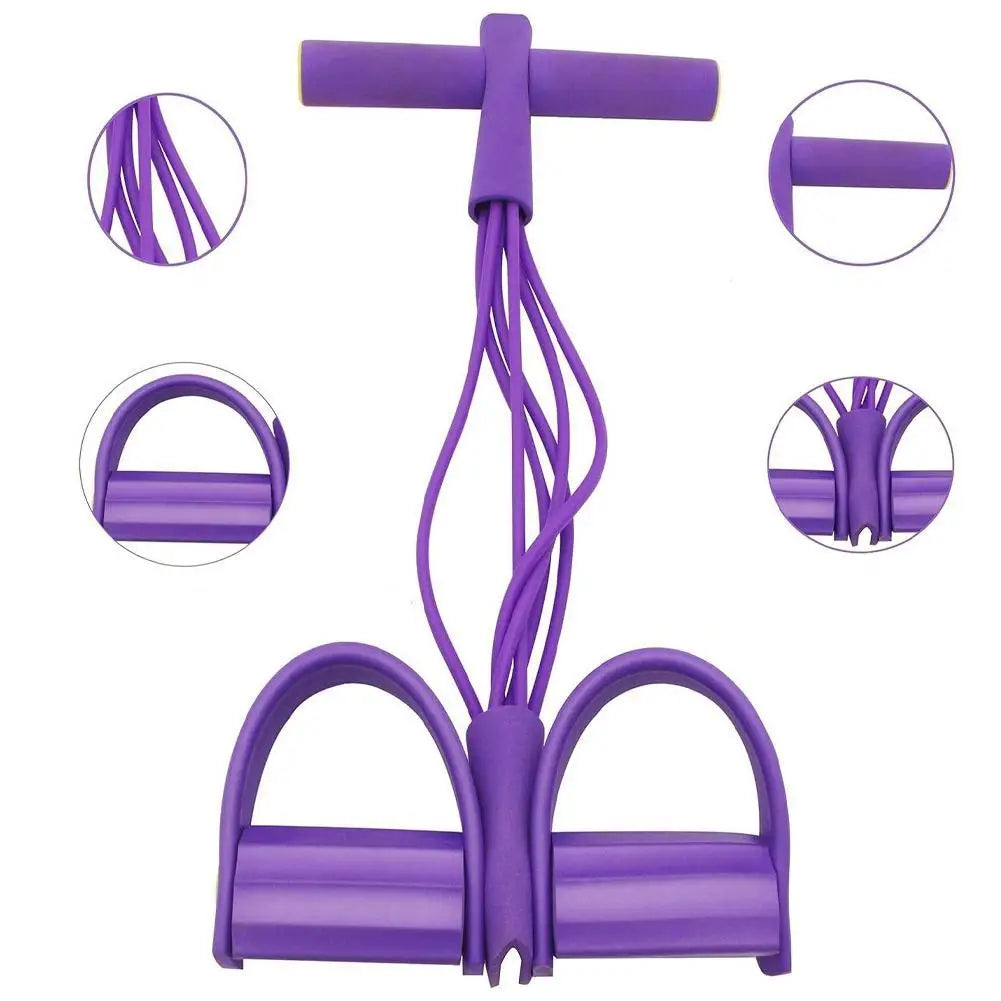 6-Tube Resistance Band Multi Function Tension Rope Fitness Bands 6-Tube Elastic Yoga Pedal Puller For Sports Exercises At Gym - Sun Studio