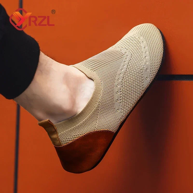 YRZL Loafers Men Soft Driving Moccasins High Quality Flats Male Walking Shoes Breathable Mesh Casual Loafers Slip on Mens Shoes - Sun Studio