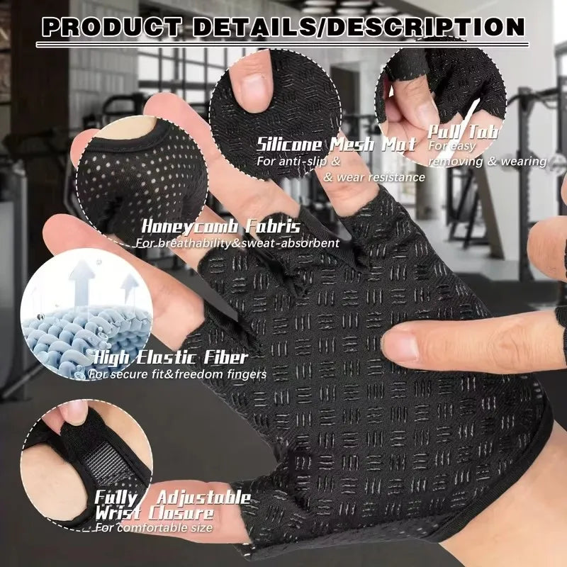 Gym Gloves 1 Pair Breathable Super Lightweight Weight Lifting for Men Women Cycling Exercise Fitness Training Workout Use - Sun Studio