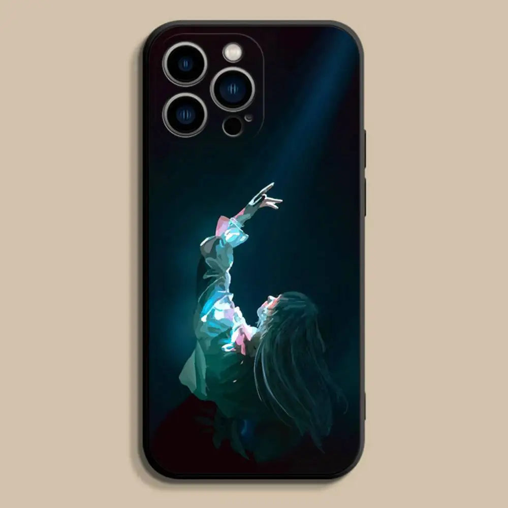 A-Ado Japanese Singer Phone Case For iPhone 17,16,15,14,13,12,Pro,Max,Plus,E,SE4,Air,Mini Black Soft Cover - Sun Studio