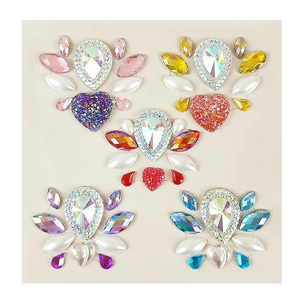 Adhesive Makeup Diamond Sticker DIY Temporary 3D Crystal Face Stickers Glitter Diamond Mask Rhinestone Tattoo Women - Sun Studio