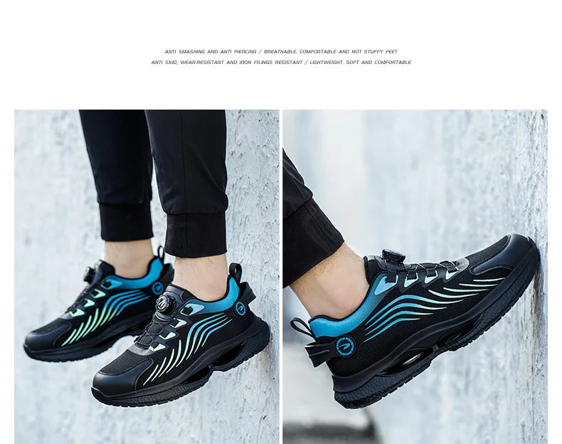 2026 Sicherheits Arbeitsschuhe Herren Drehknopf Arbeit Sneakers Unzerstörbare Schuhe Durchstichsichere Herren Sport Schuhe Stahlkappenschuhe