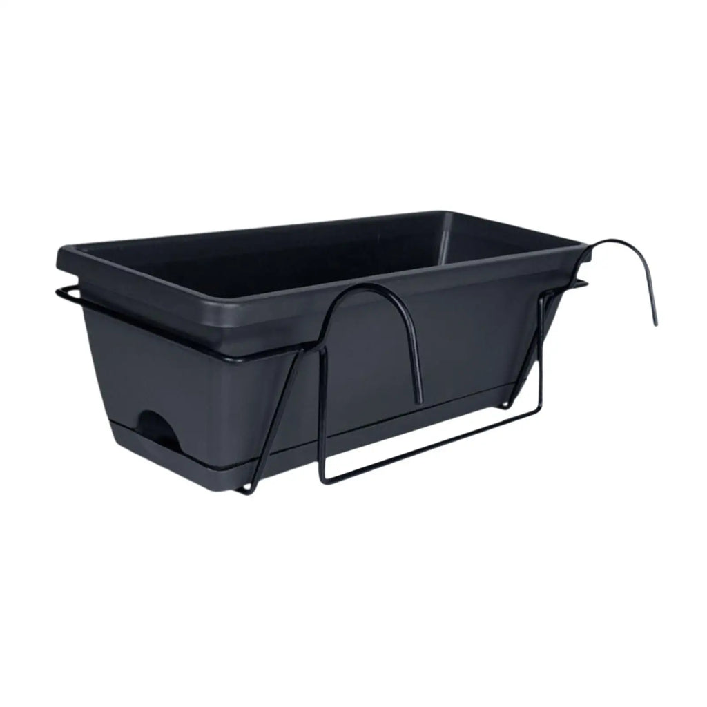Hanging Flower Pot for Fence And Balcony, Flower Box, Flower Pot with Drainage Hole, Removable Tray, 43 X 19 X 15 Cm - Sun Studio
