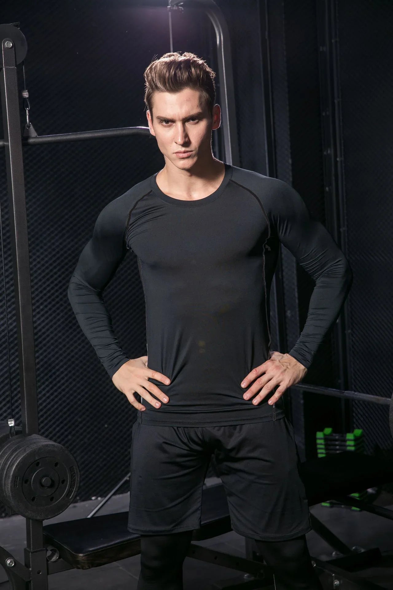 Gym Hub Printed Men's Compression T-Shirt Gym Workout Sport Quick Dry Tight Shirts Outdoor Training Fitness Elasticity Tops Tee - Sun Studio