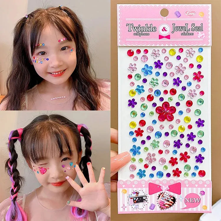 Glitzer Gesicht Aufkleber für Kinder Strasssteine für Augen Gesicht Diamanten Helle Aufkleber Festival Makeup Juwelen Aufkleber ZS006