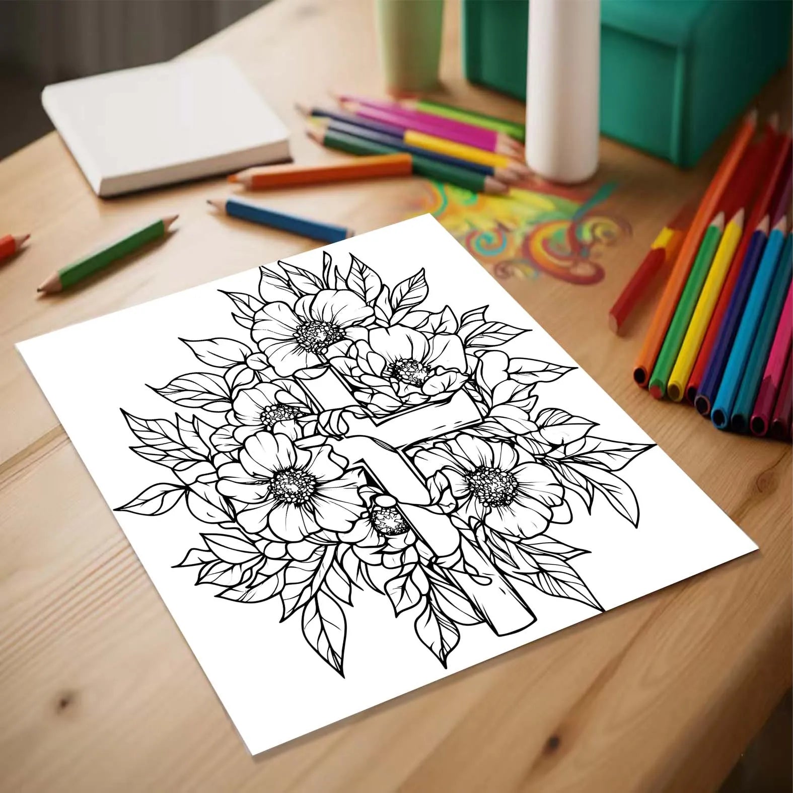 Spiral Colouring Book 24 Sheets 20x 20 cm For Graffiti Painting Drawing Book Relieve Anxiety Perfect for Many Holiday Gifts - Sun Studio