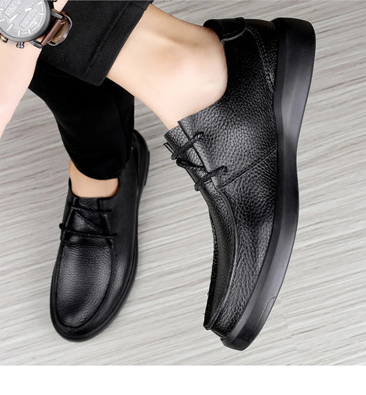 Casual Leather Shoes Men Loafers Trend Brand Business Shoes Autumn Slip on Flat Man Sneakes Comfortable Moccasins Zapatos Hombre - Sun Studio