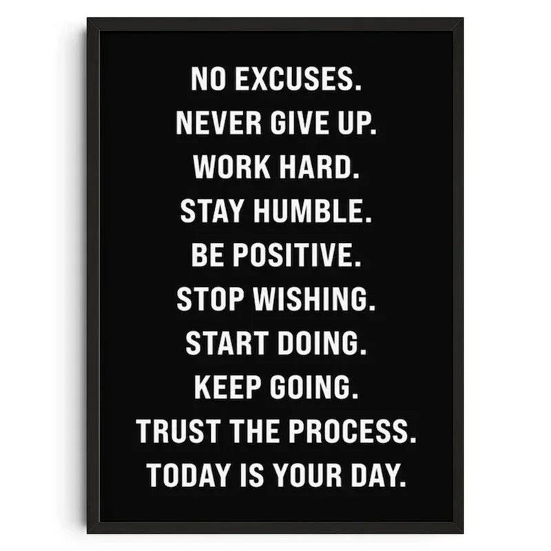 Gym Wall Art Poster Gym Inspirational Poster Home Gym Wall Decoration Gym Slogan Canvas Printing Decorative Painting Frameless - Sun Studio